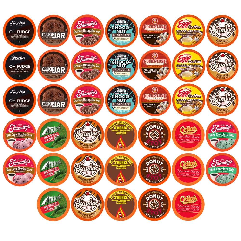 Two Rivers Coffee Chocolate Lovers Pods packaging with chocolate flavors for a quick treat.