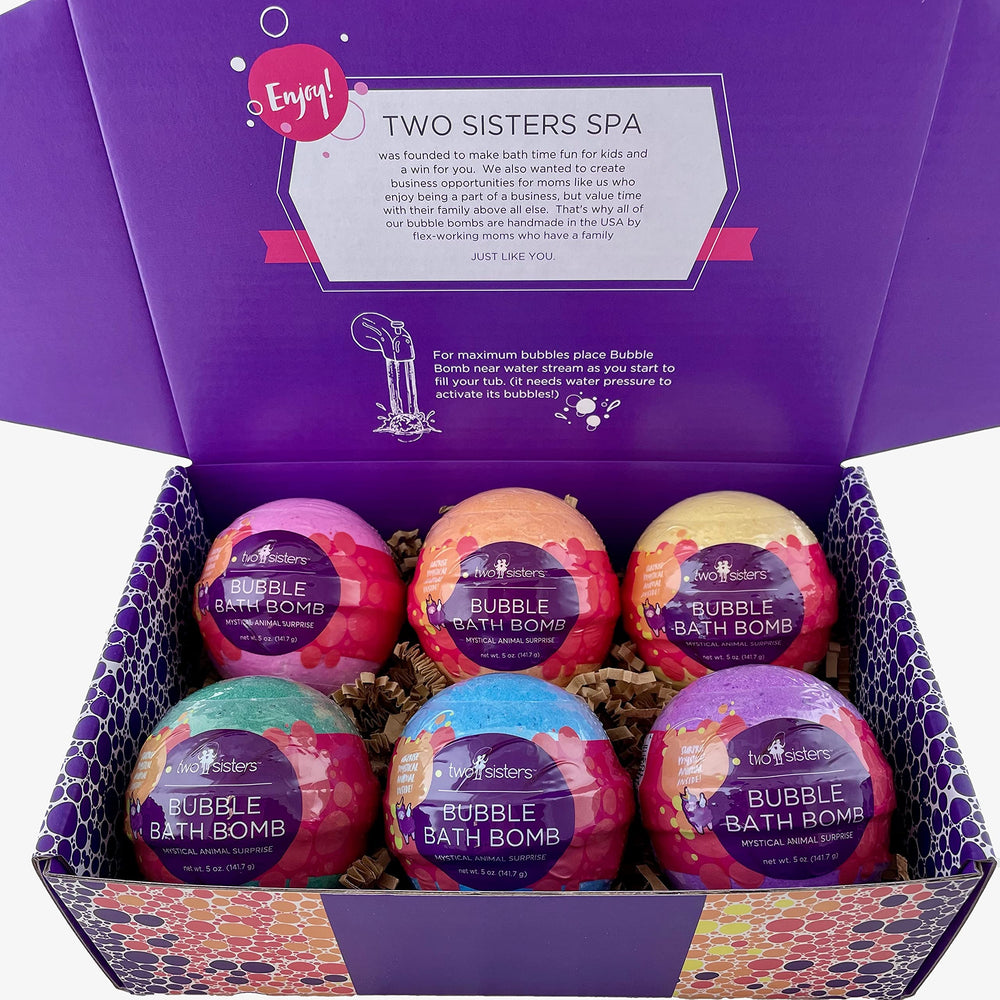 Six-pack set of Two Sisters Mystical Bath Bombs