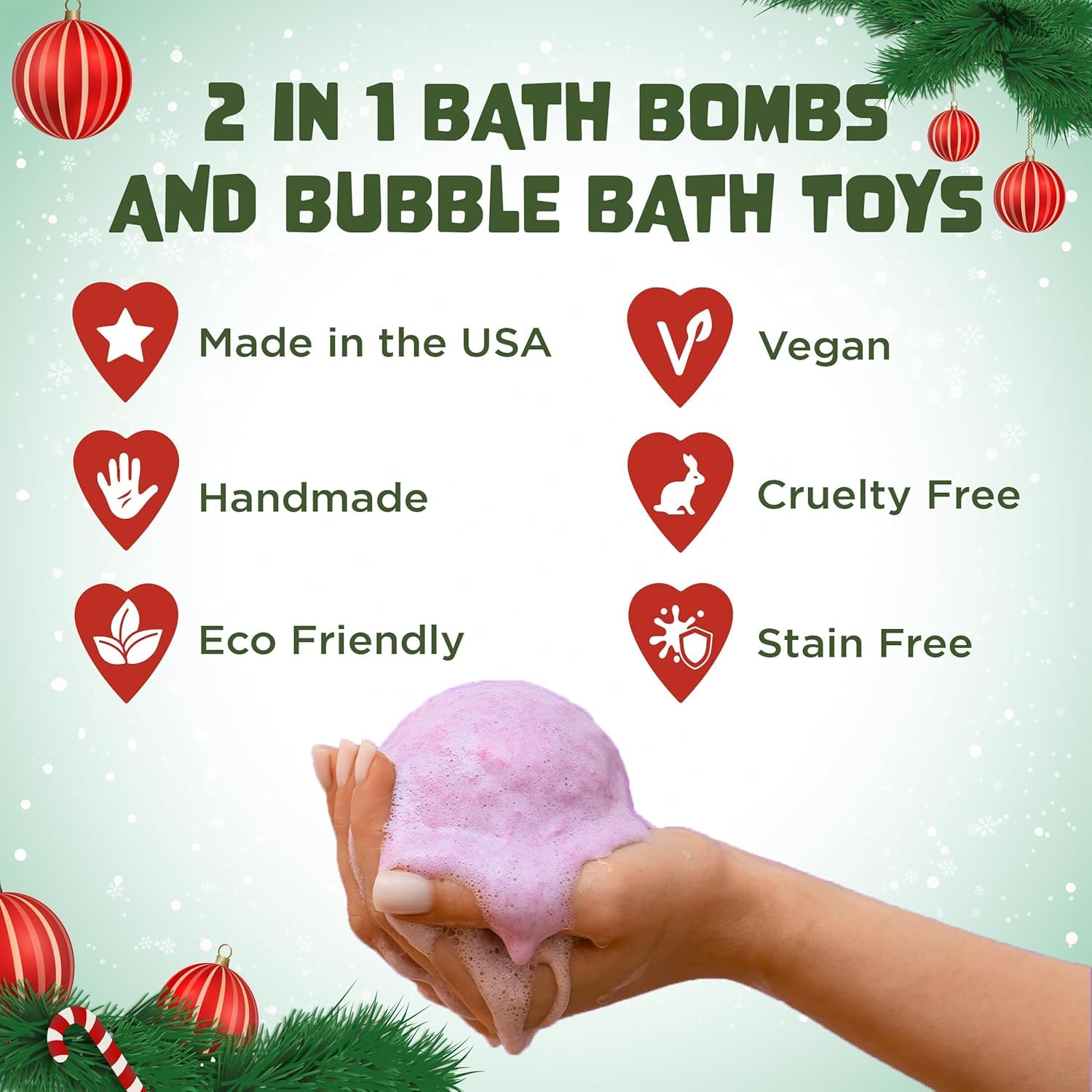 Festive edition packaging for Two Sisters Mystical Bath Bombs