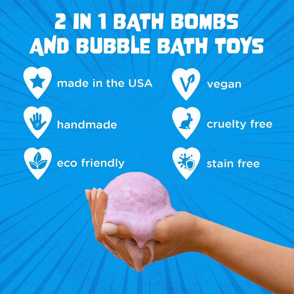 Two Sisters Poke Monster hides a surprise Monster inside every bath bomb.