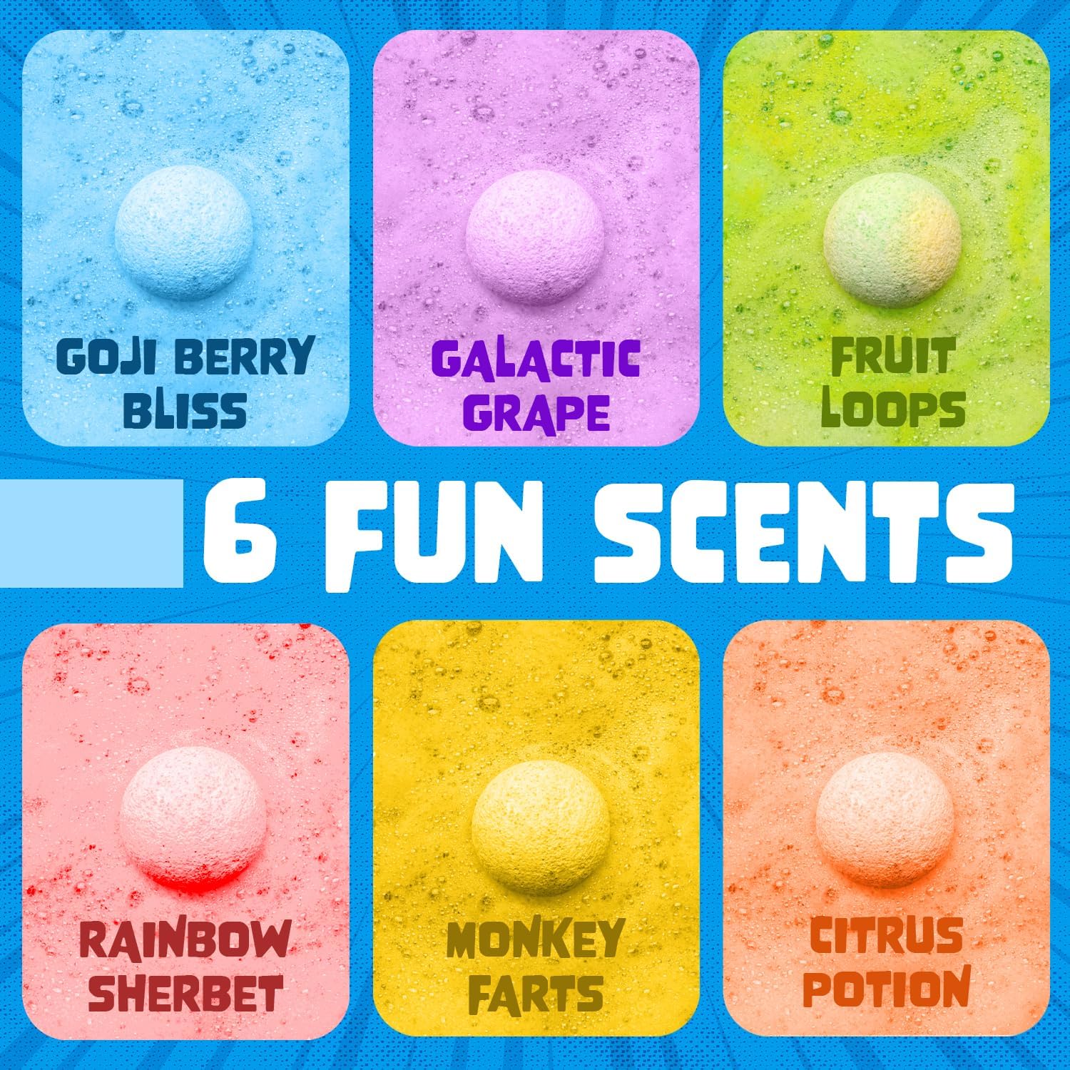 Two Sisters Poke Monster red fruity scent bath bomb creates vivid red foam for bath time fun.