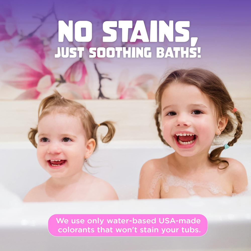 Two Sisters Unicorn Bath Bombs dissolve slowly, creating color and bubbles for a calm routine.