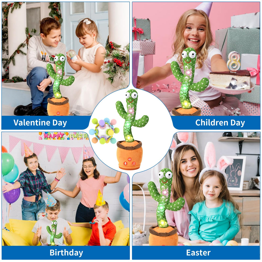 TWORIVER Dancing Cactus Toy soft plush surface and stable base for safe play.