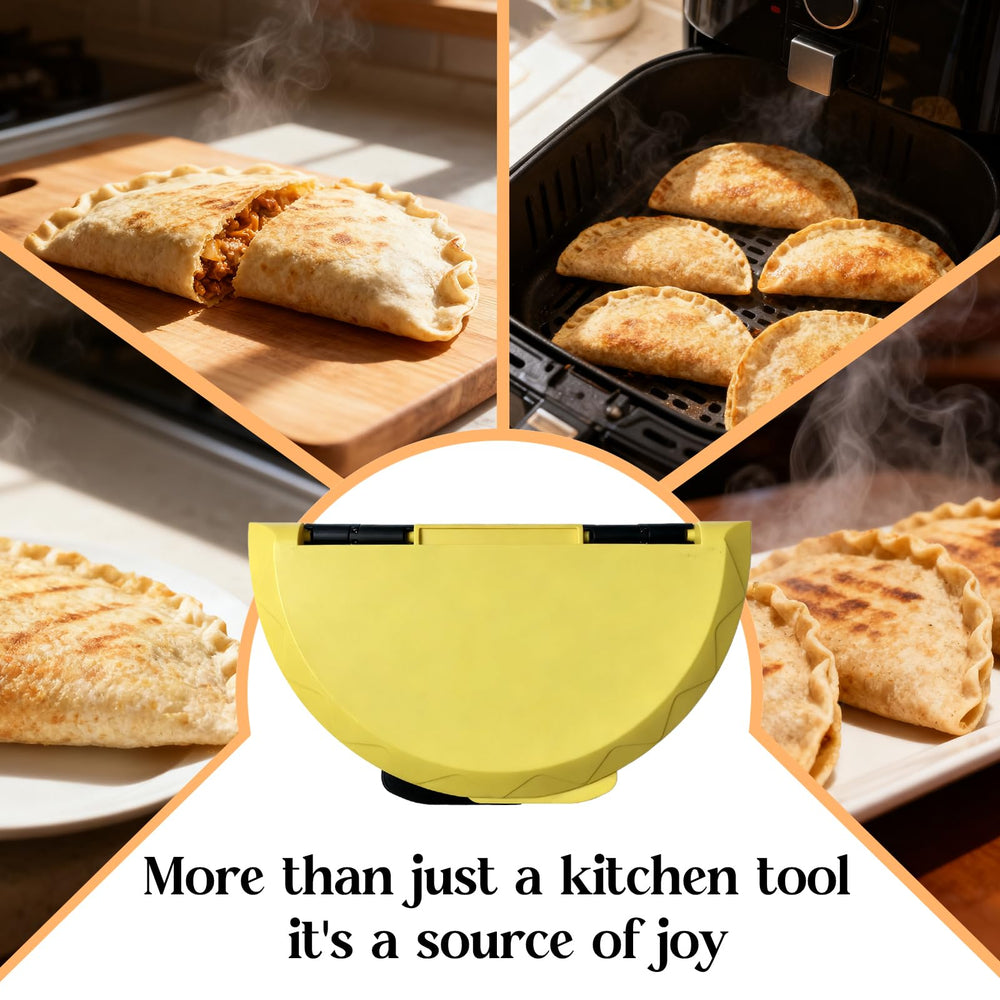 Twostubir tortilla press edge seals wraps for mess-free burritos and calzones.