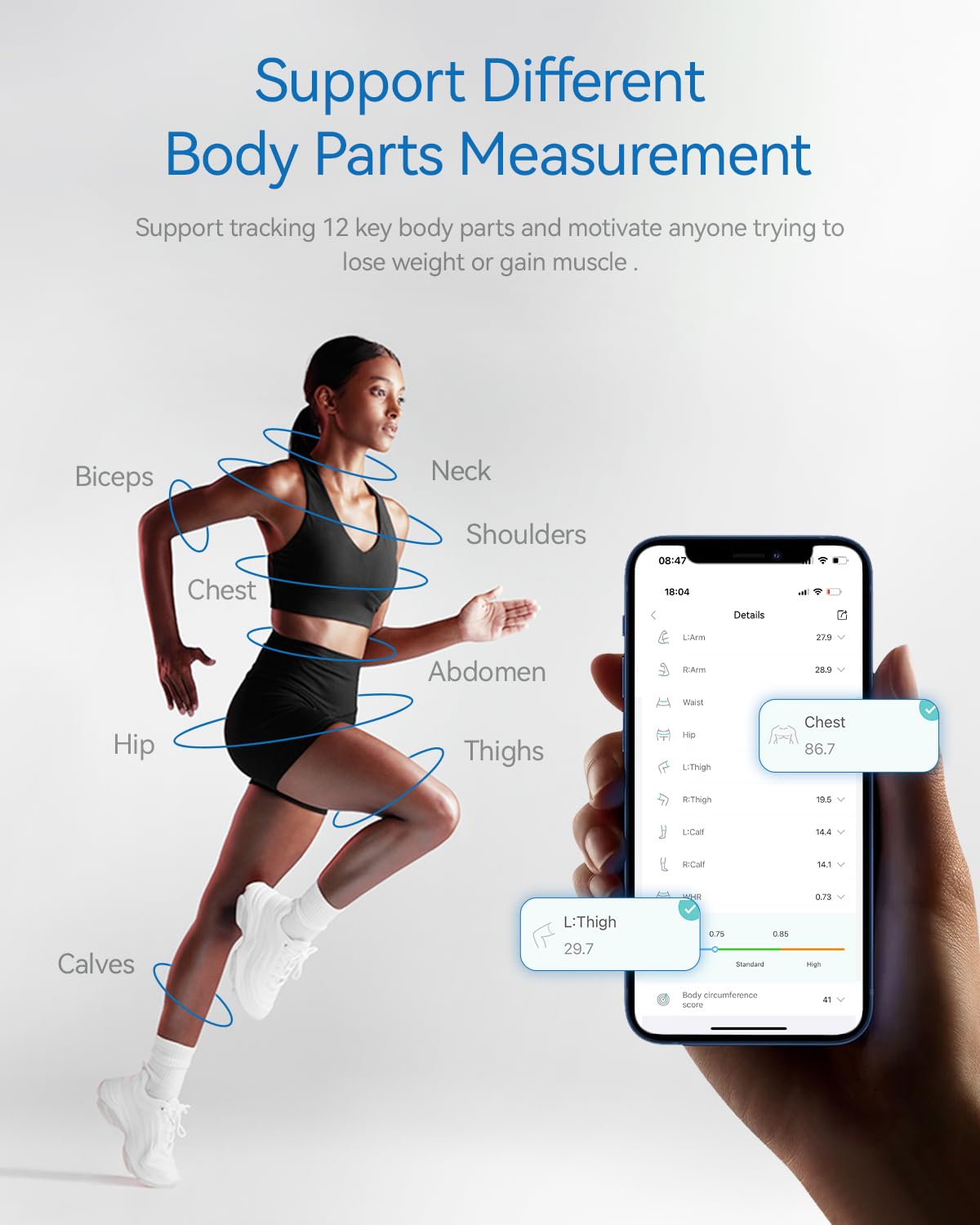 Tychesy app syncs measurements via Bluetooth for progress tracking