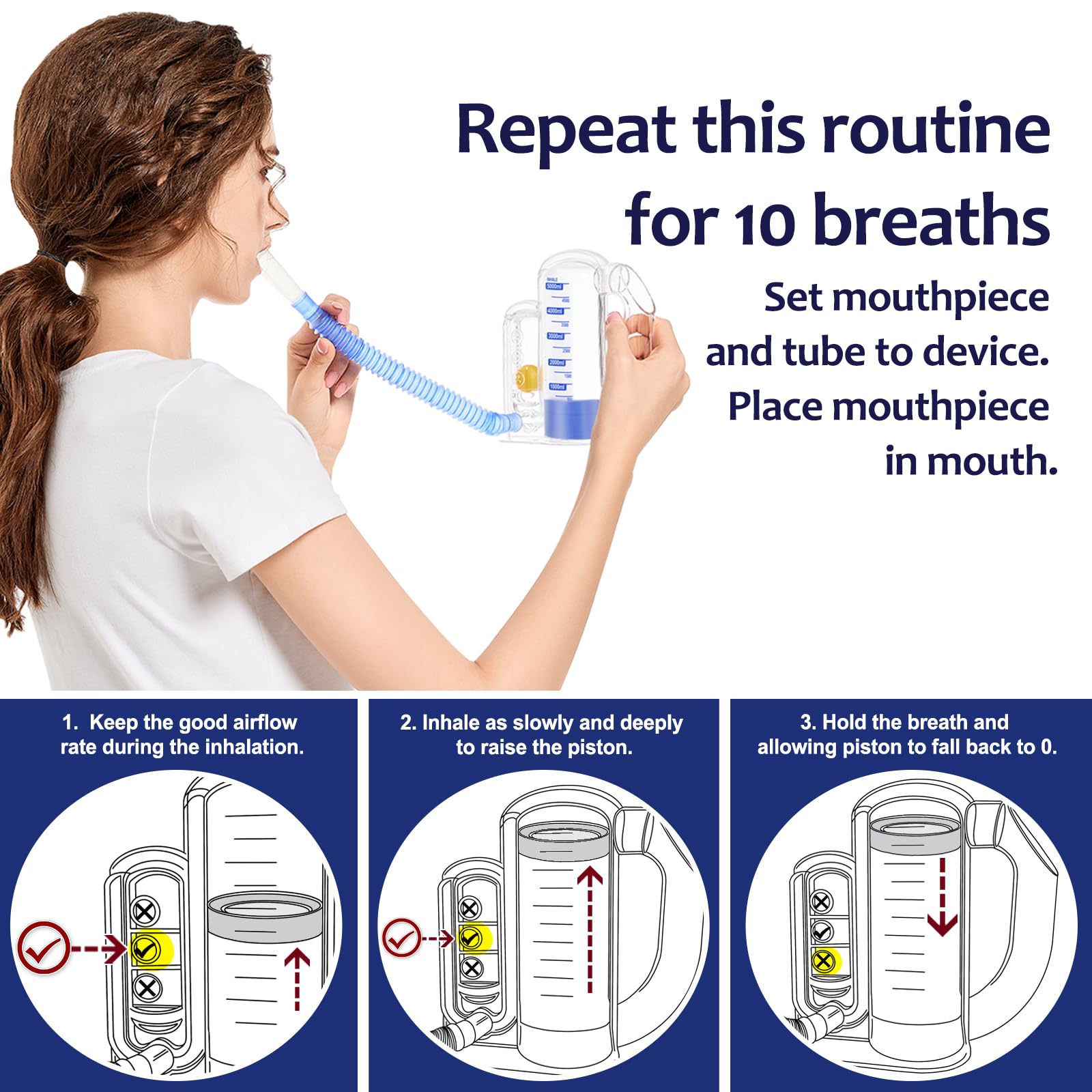 TyeinGo Breathing Trainer with case for easy storage.