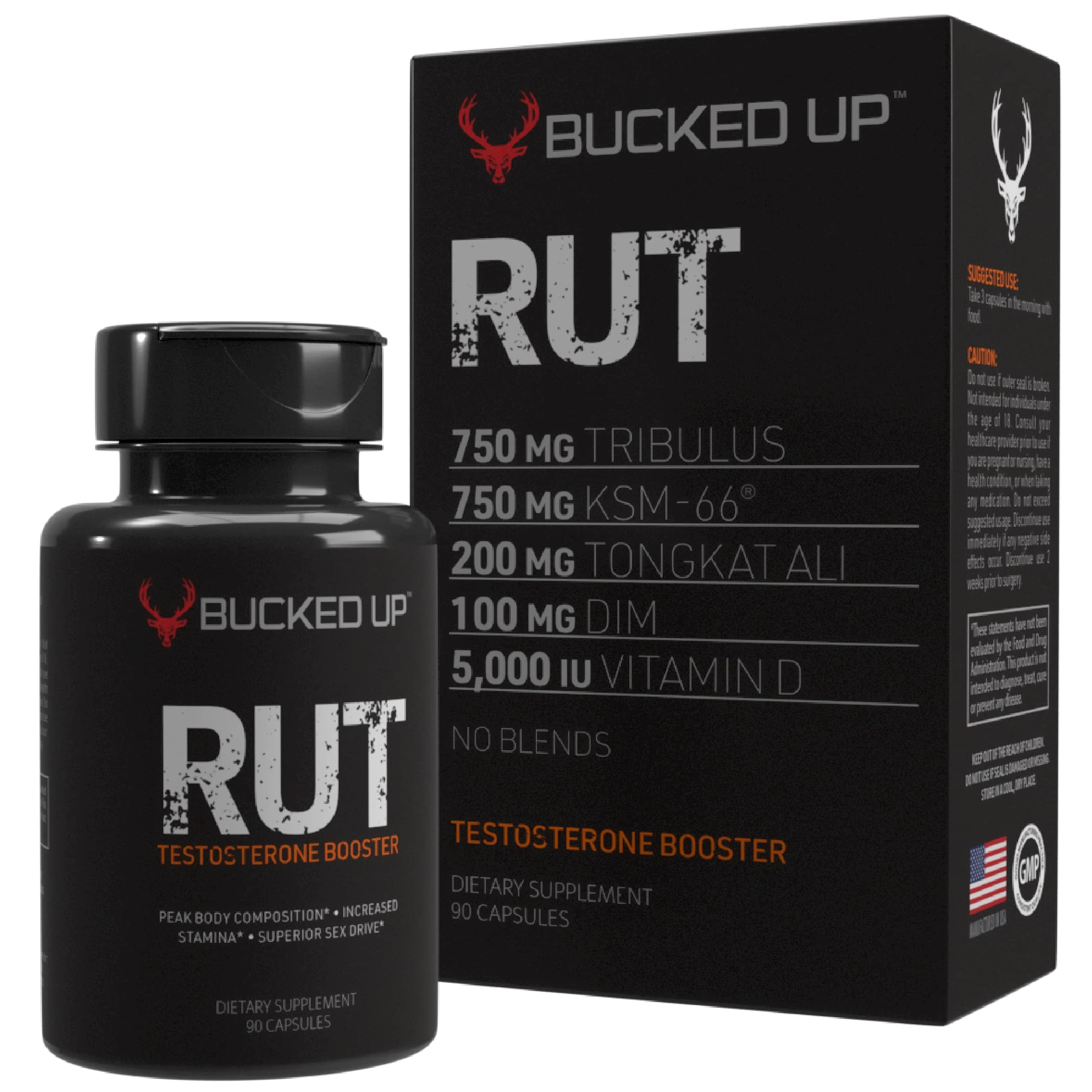 Tyeingo Bucked Up RUT capsules bottle boosts daily energy and stamina.