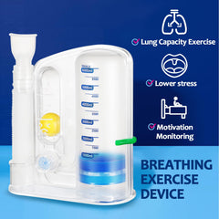 TyeinGo incentive spirometer in-use during breathing practice at home