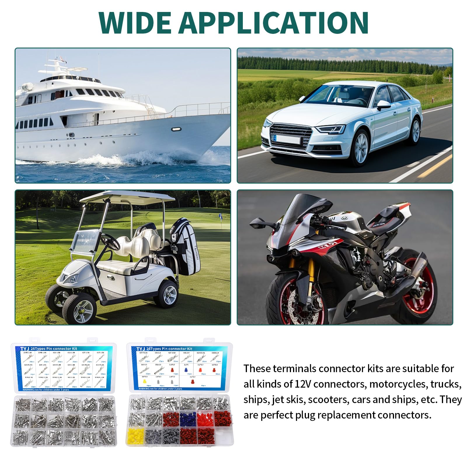 TYJ pin connector kit used in professional car electrical projects