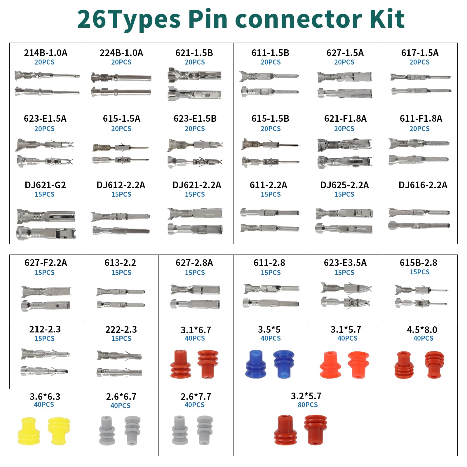 TYJ 812Pcs kit pin pins collection for various connectors