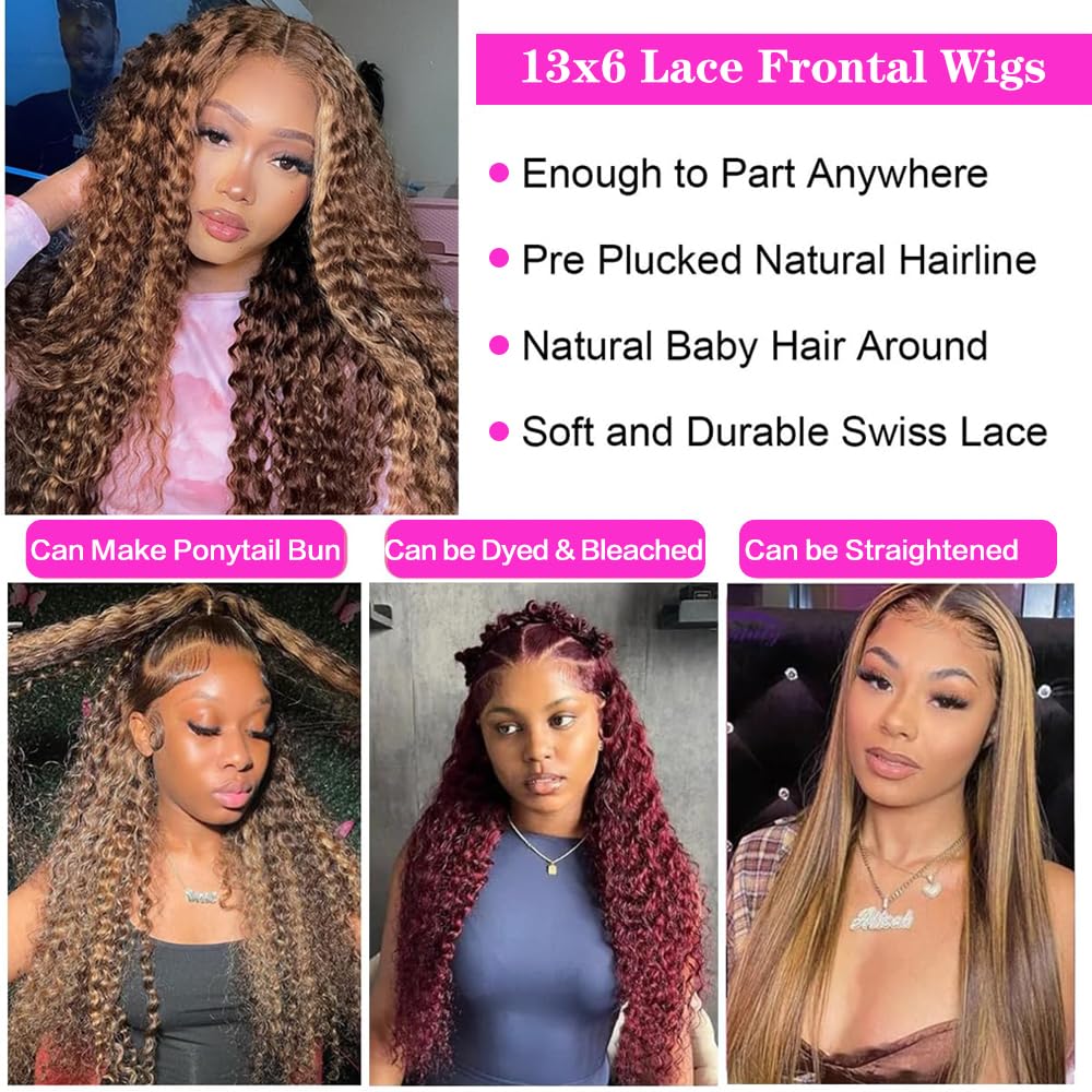 Tylokra deep wave honey-blonde wig suits daily wear and events.
