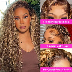 Tylokra honey blonde 4/27 lace-front closure for seamless parting.