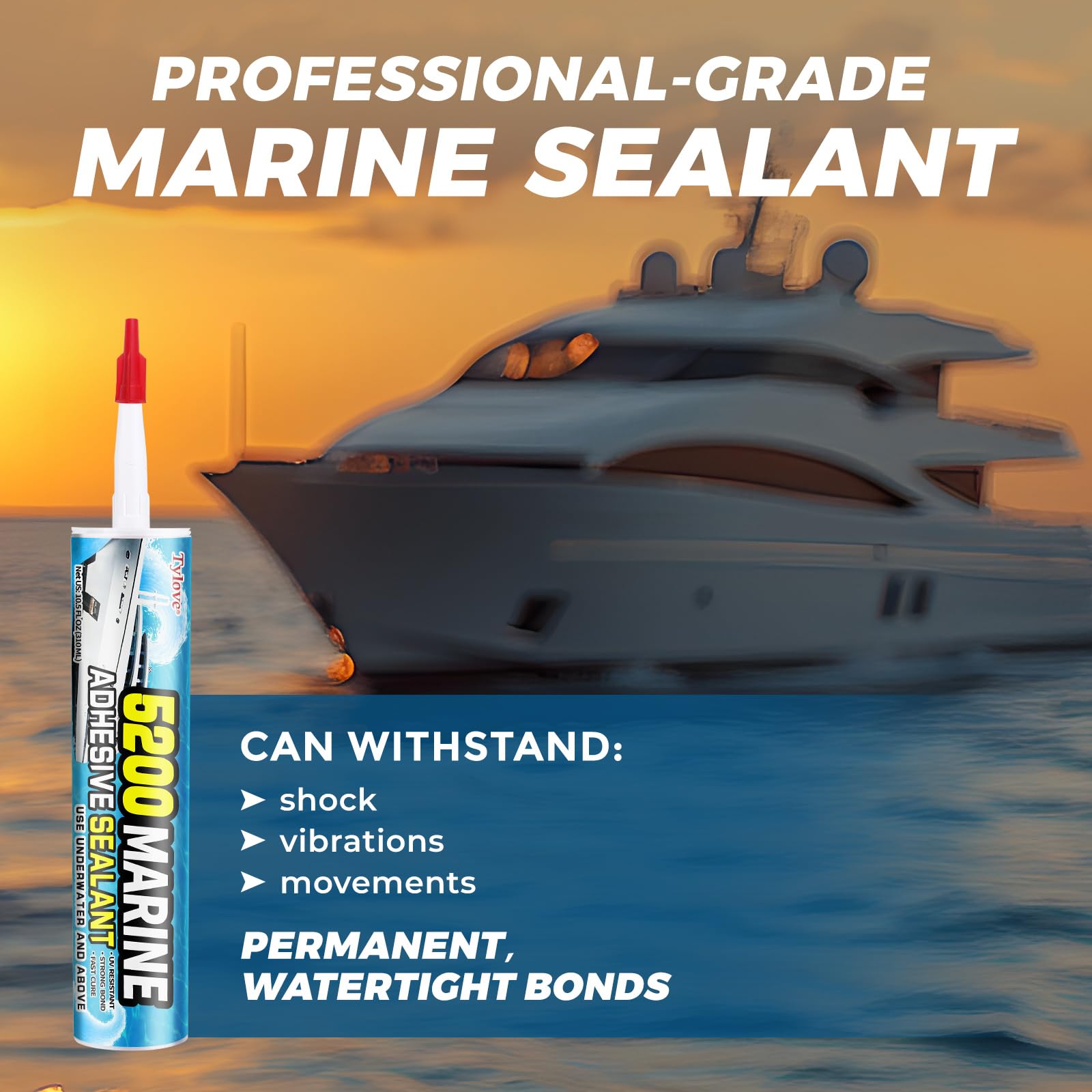 TYLOVE marine sealant on boat deck during sealing project