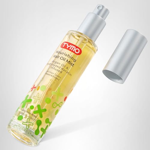 TYMO Argan Hair Oil Spray frizz-control and shine on dry hair.