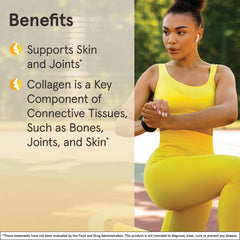 Type II Collagen skin-joint support concept with model figure.