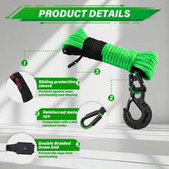 TYT nylon protective cover shields rope from UV and abrasion.