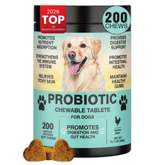 TzzyiC dog probiotics chews bottle front promotes digestive balance.