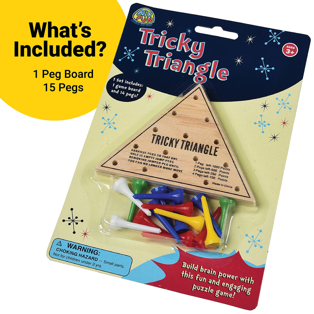 Blister-card packaging of the U.S. Toy Tricky Triangle Game