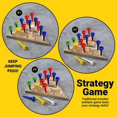 Tricky Triangle Game board with printed instructions for quick learning