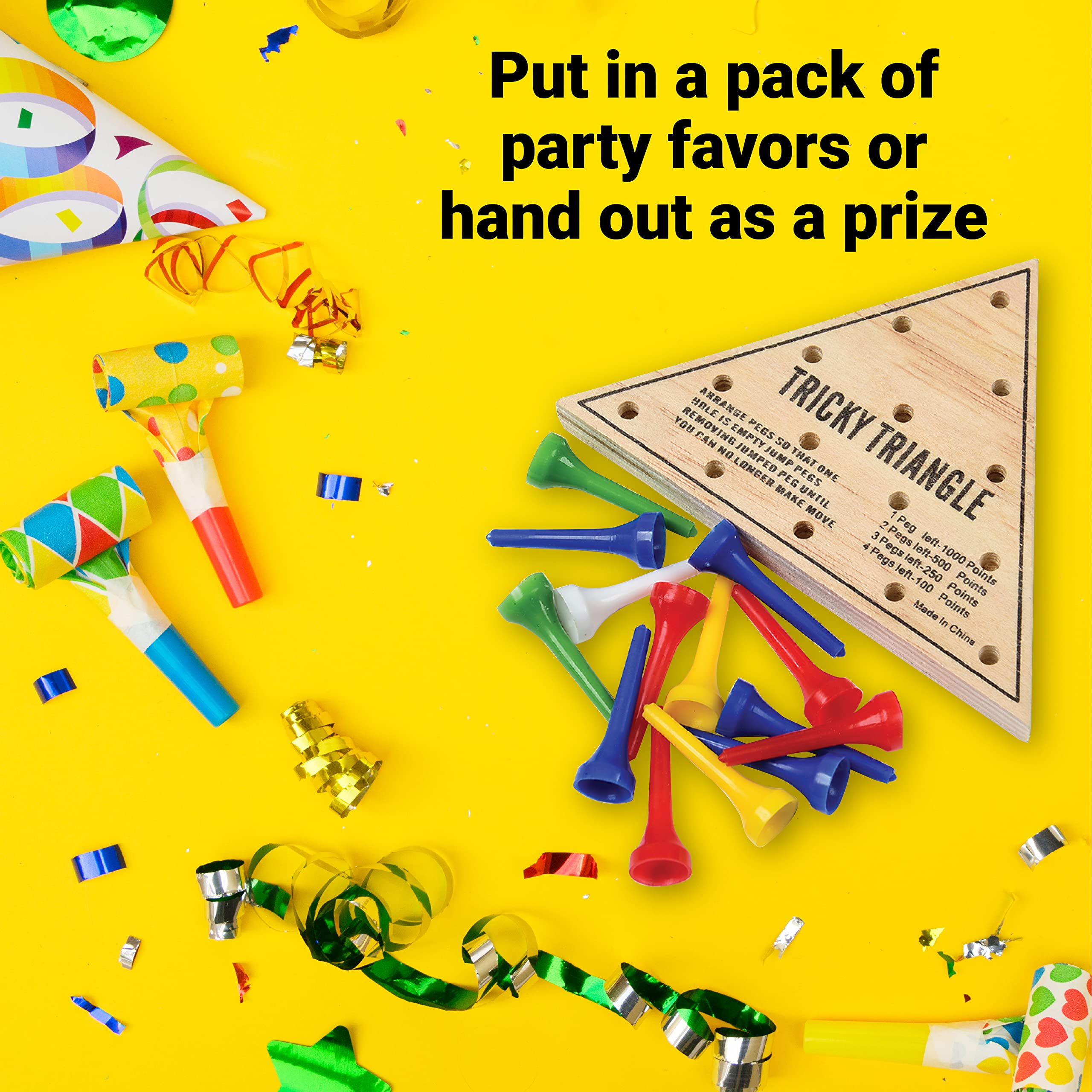 Compact travel-friendly case for the Tricky Triangle Game by U.S. Toy