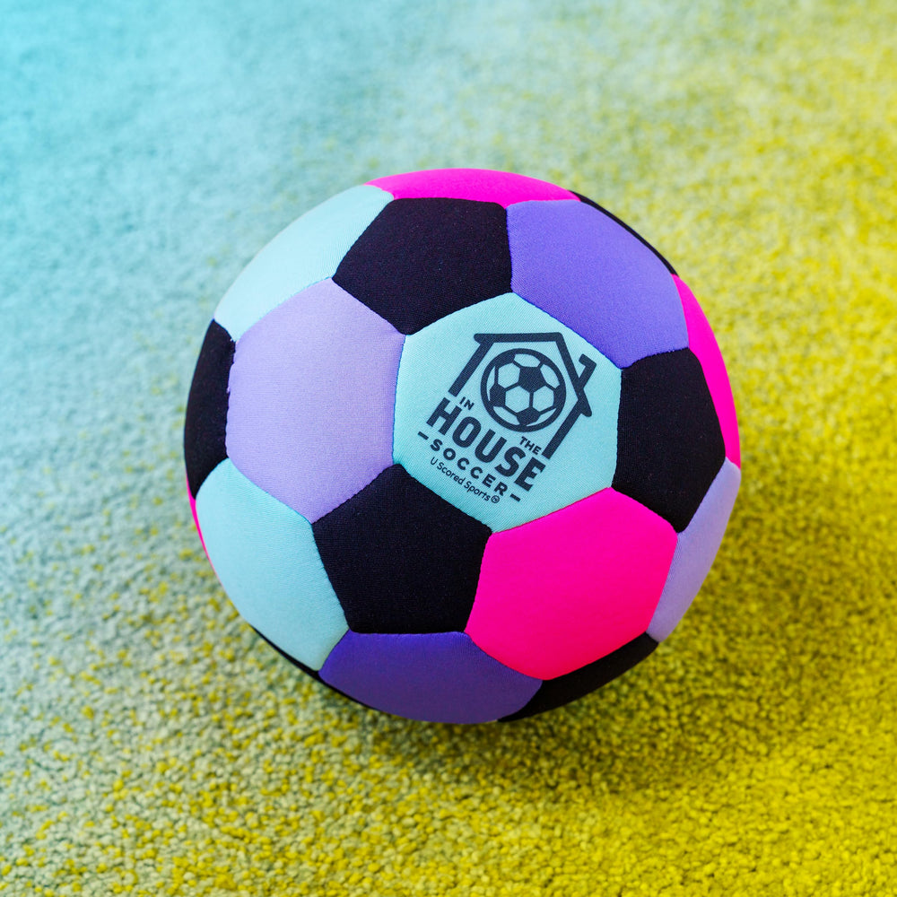 U Scored Sports brightly colored ball adds excitement to home practice.