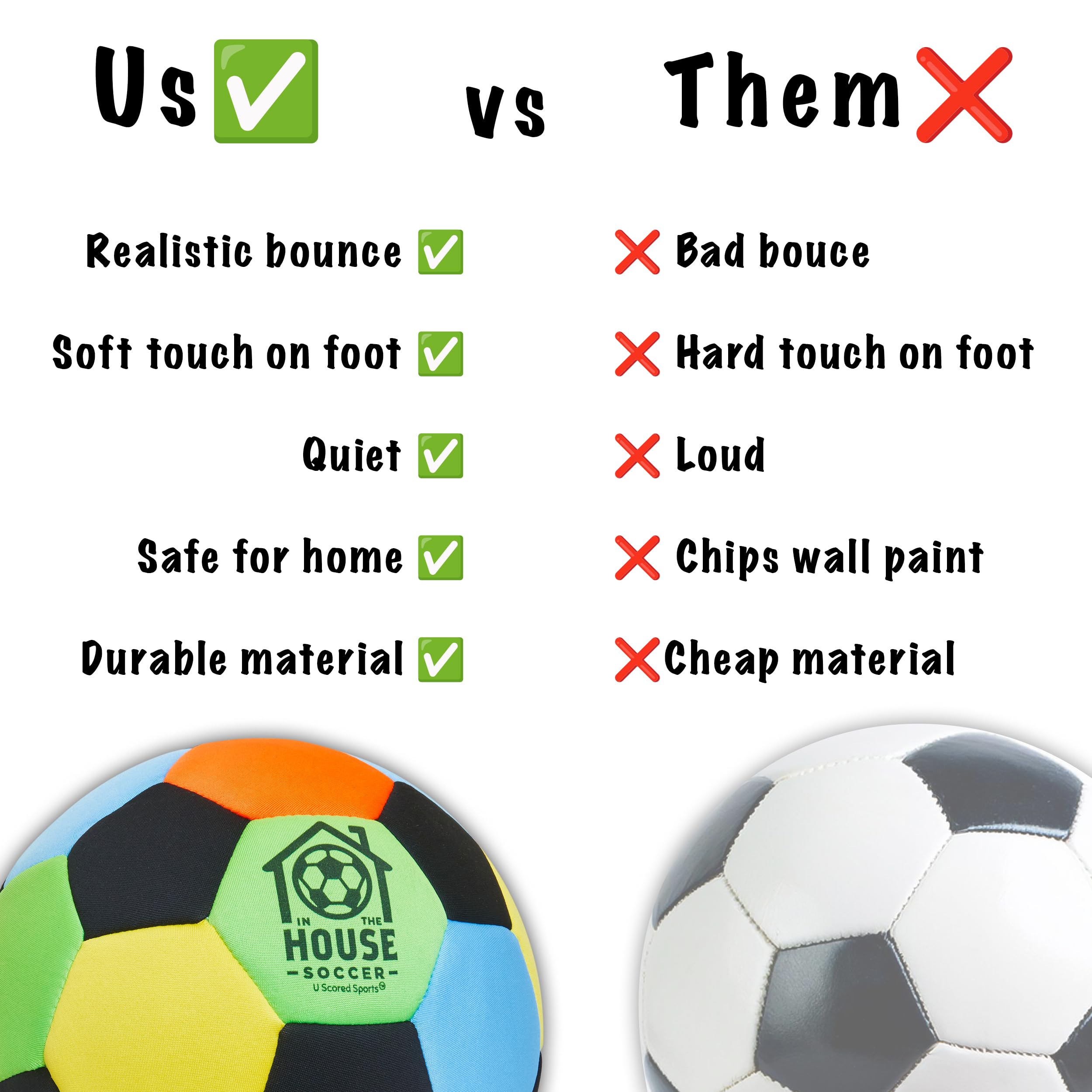 U Scored Sports In The House Soccer Ball durable soft design protects furniture