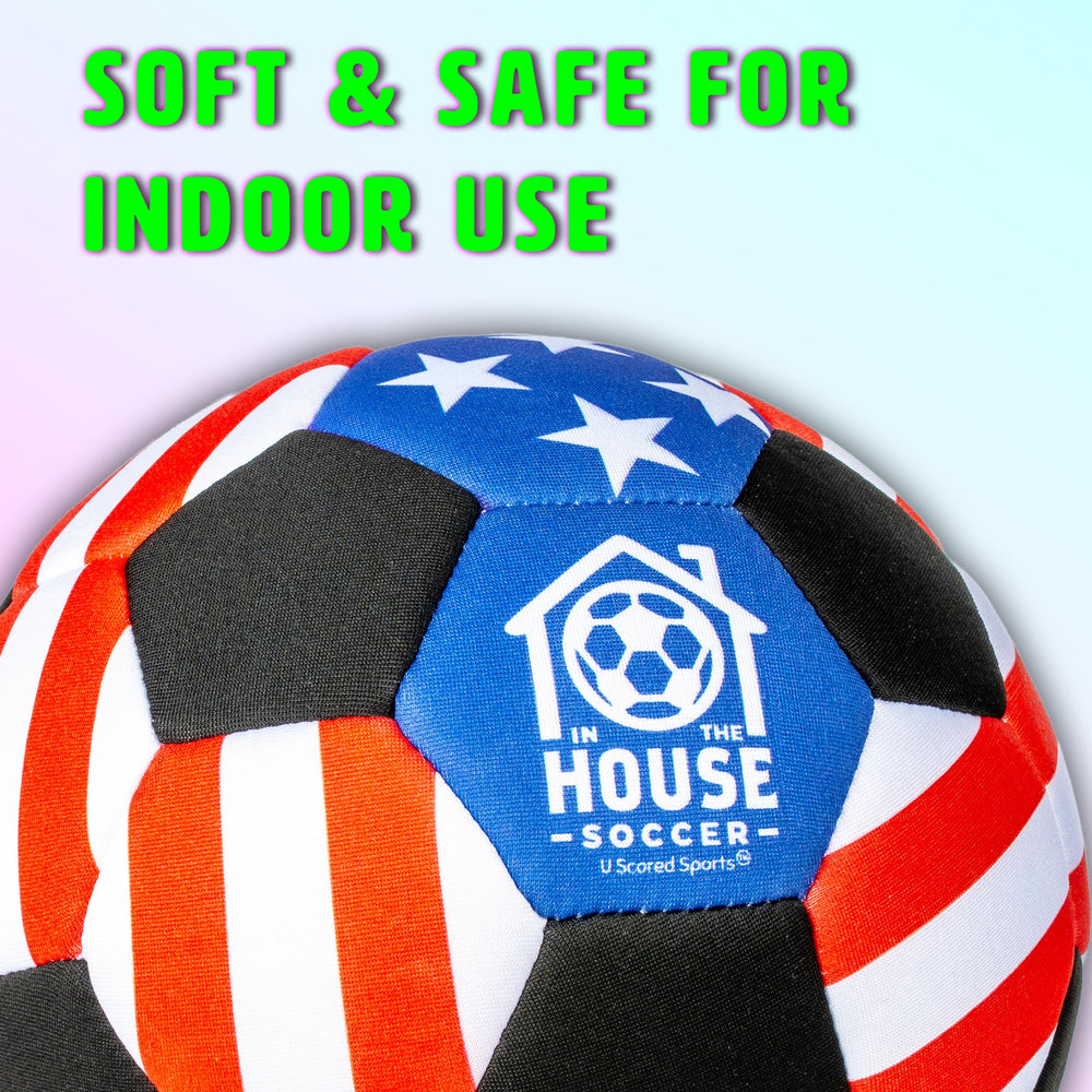 U Scored Sports indoor ball close-up shows soft padding for safety