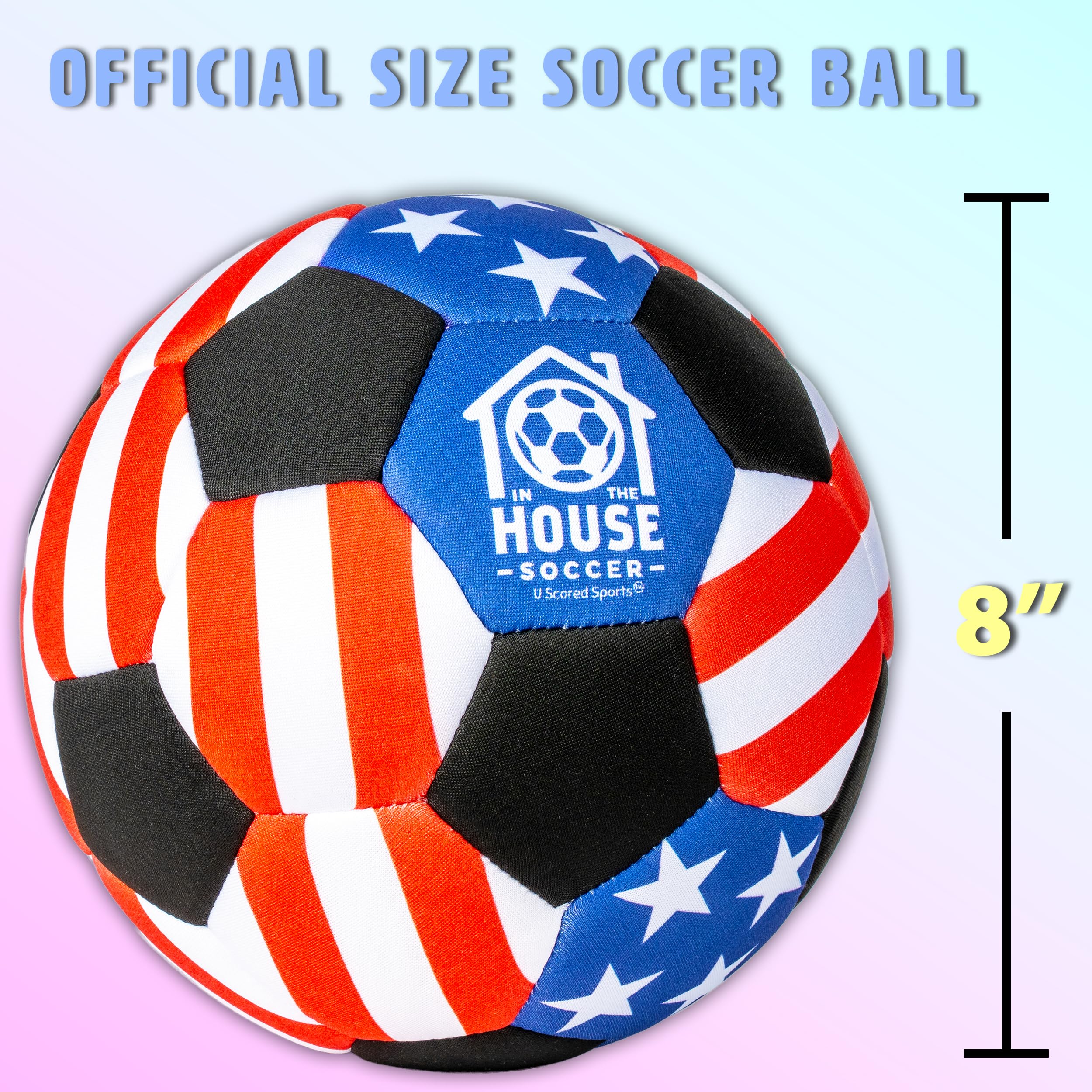 U Scored Sports kid practicing indoors with the size-4 ball
