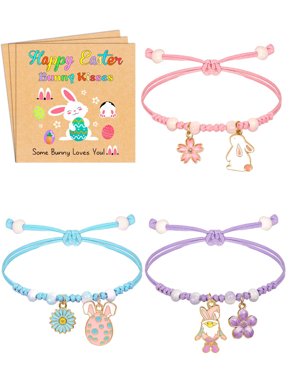 U-Zomir Easter bracelets 3-pack displayed together for kids' outfits