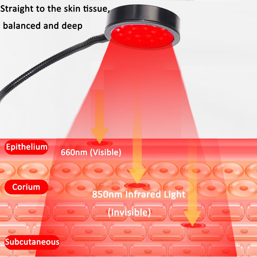 U4GLORY red light therapy device on face for at-home treatment