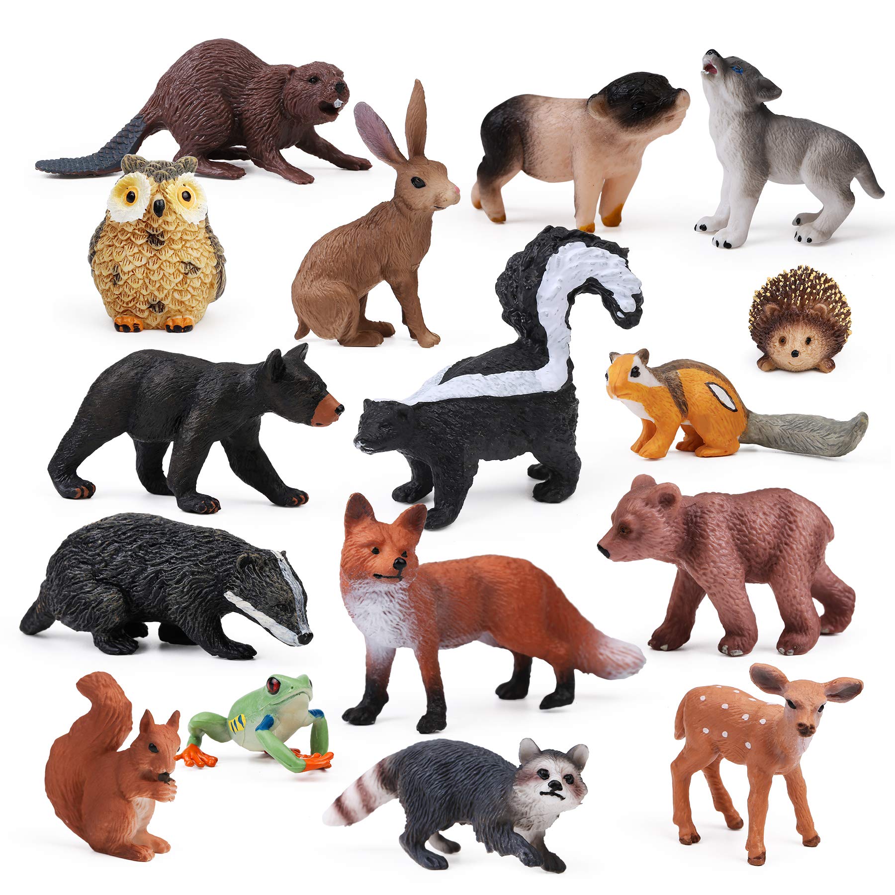 UANDME bear cub forest figurine with natural finish for imaginative play and cake toppers.