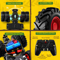 Uarzt RC tractor trailer shows dump action for immersive hauling play.