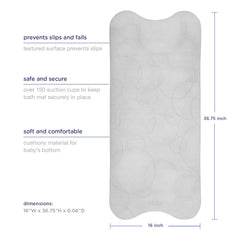 Ubbi cushioned surface offers gentle contact for baby's skin.