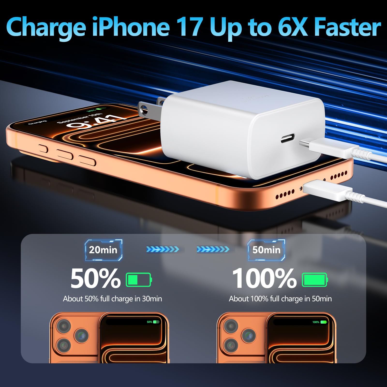 Ubearkk 10-foot USB-C to USB-C cable extends reach for convenient charging