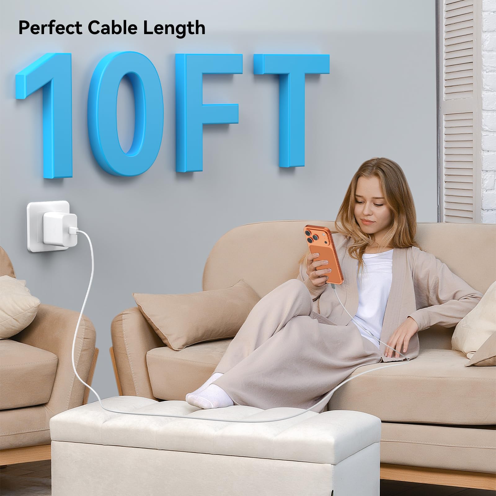 Ubearkk white charging kit fits neatly on desk or nightstand