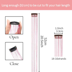 Clip-in tinsel with soft cloth and silicone protection for gentle use