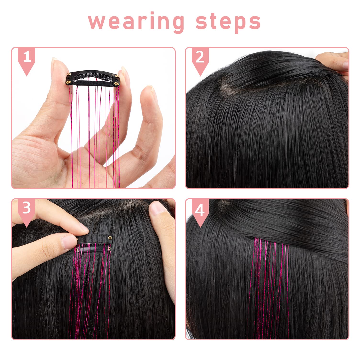 Ubeleco hair tinsel in vibrant color for festivals