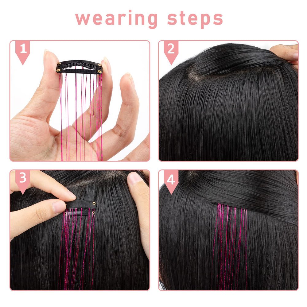 Ubeleco hair tinsel in vibrant color for festivals