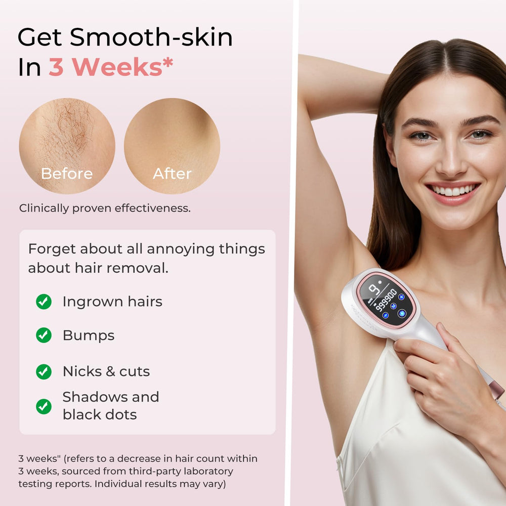 Ubroo IPL laser underarms use demonstrating quick, comfortable sessions
