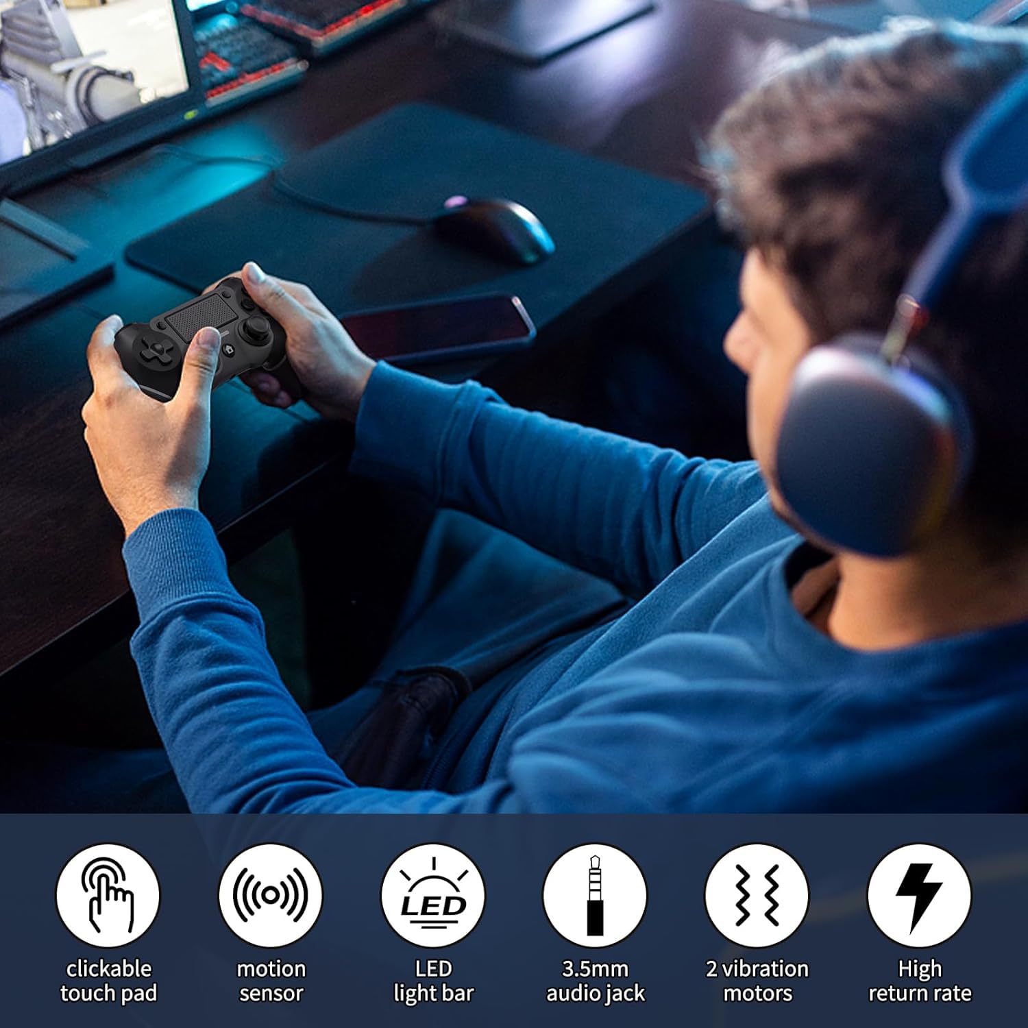 Ubsvaky PS4 controller 6-axis motion sensor enables responsive control.