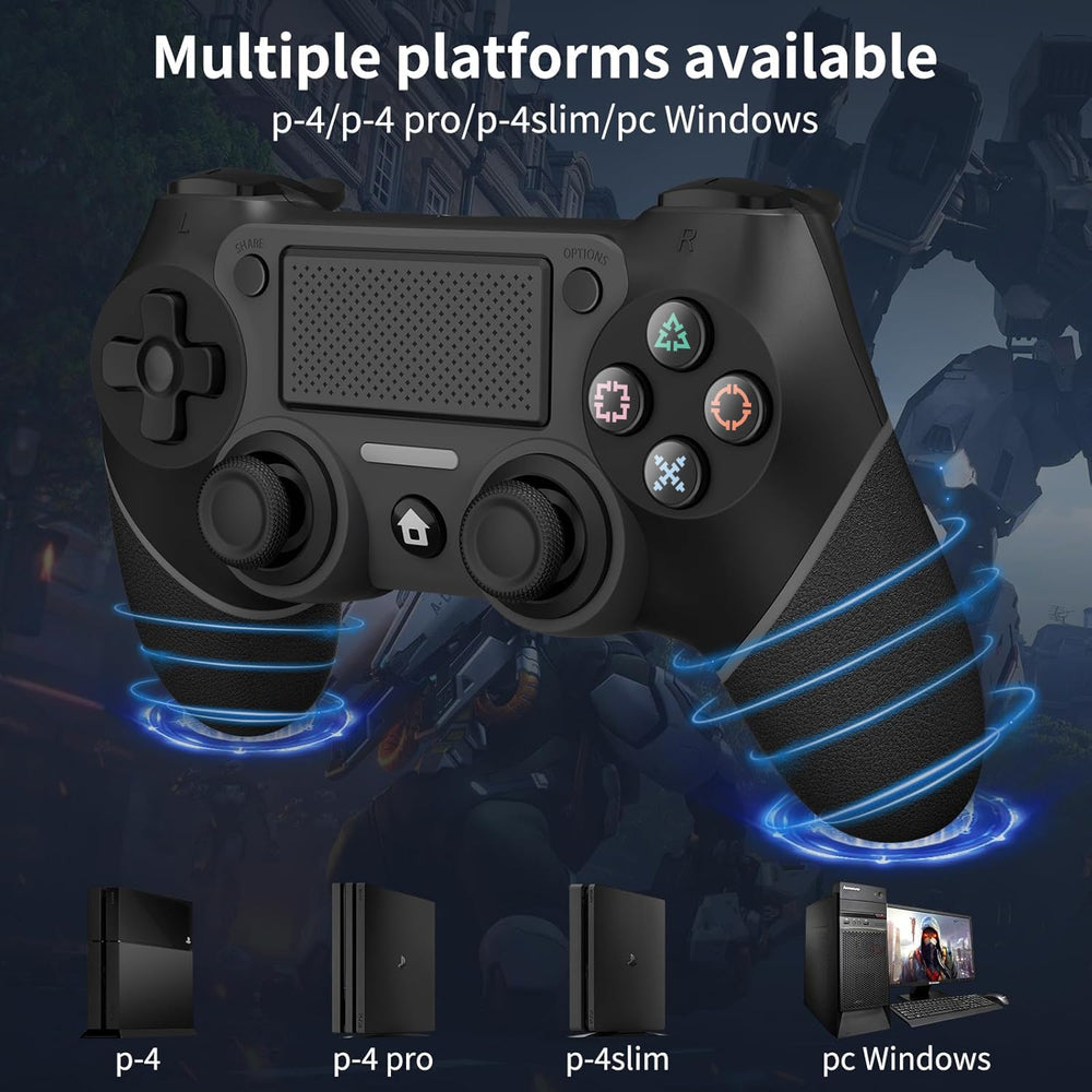 Ubsvaky PS4 controller back view showing non-slip finish for secure handling.