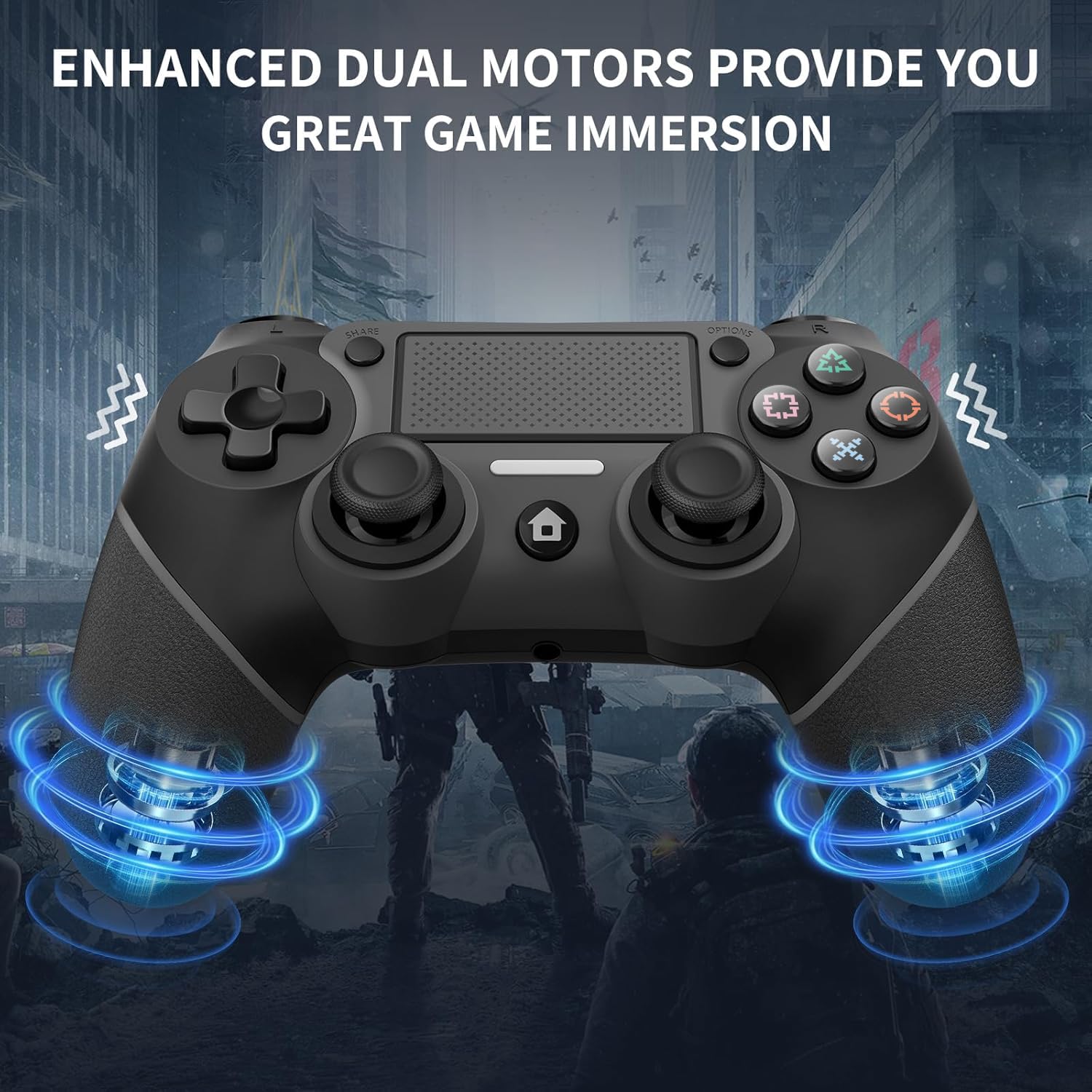 Ubsvaky PS4 controller battery indicator reflecting 1000mAh capacity for longer play.