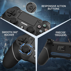 Ubsvaky PS4 controller top edge with Type-C port for quick charging.