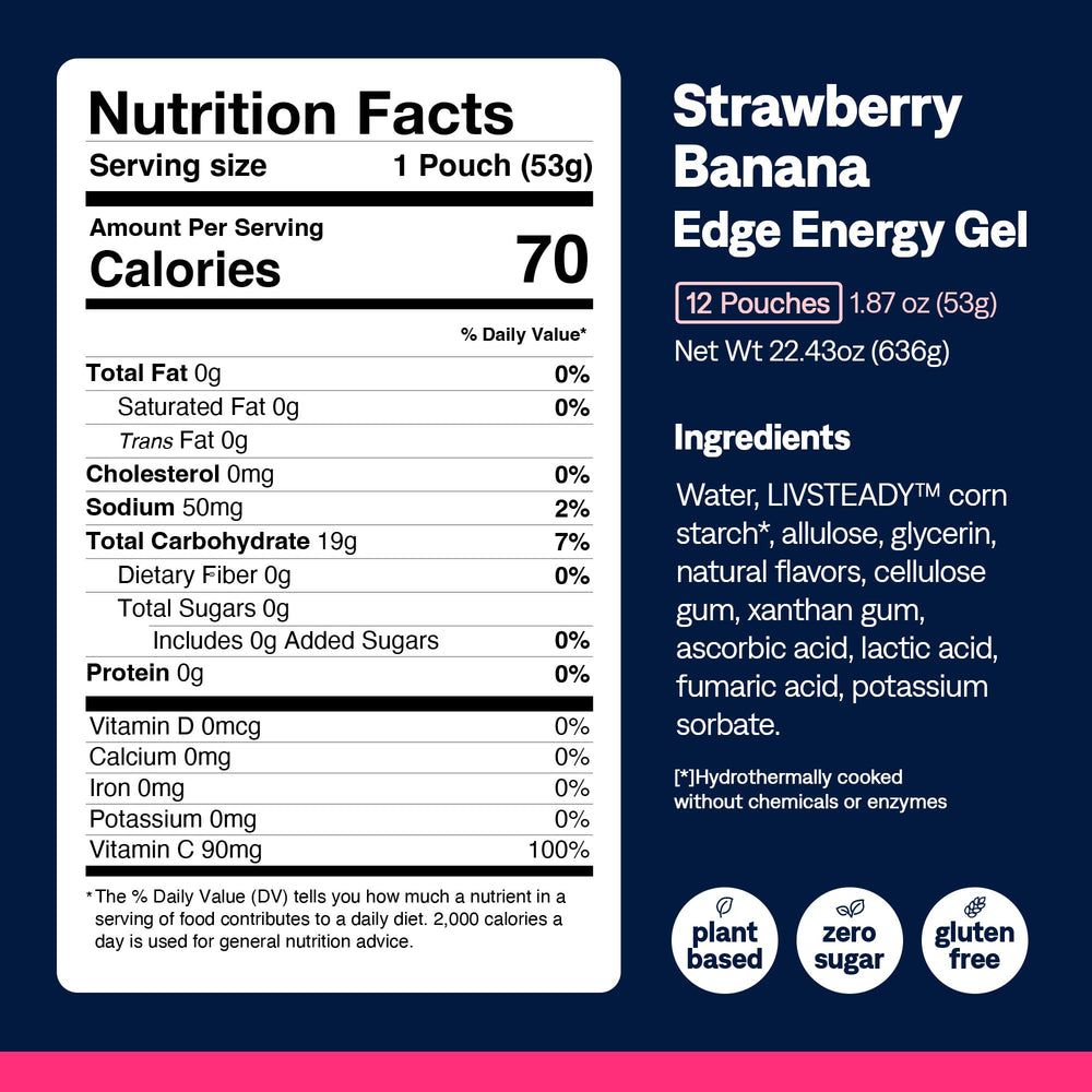 UCAN Edge athlete using gel shot during run for sustained focus.