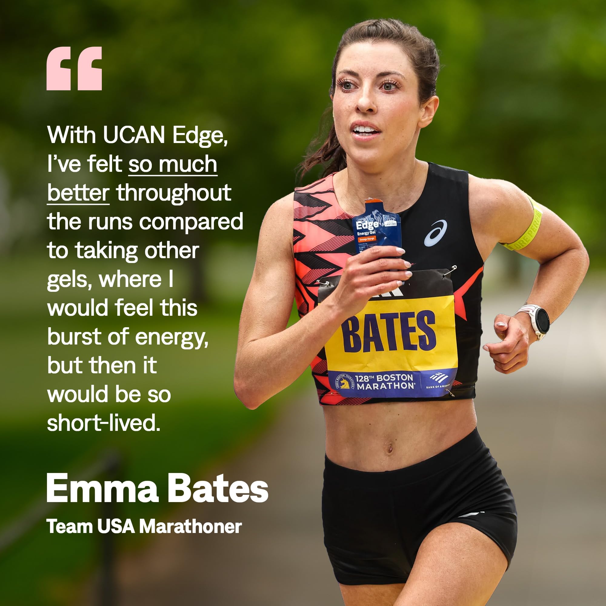 UCAN Edge nutrition label close-up communicates sugar-free and vegan attributes.