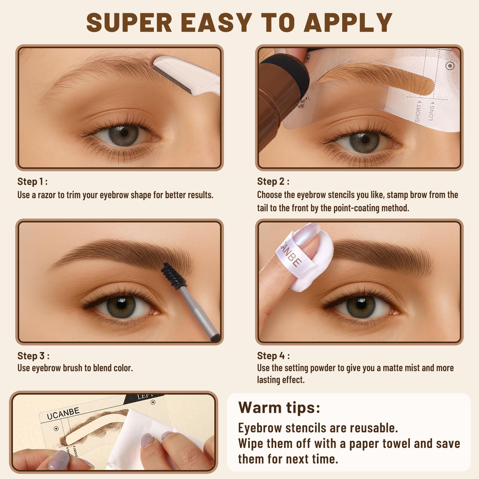 UCANBE eyebrow razor for clean shaping before application.