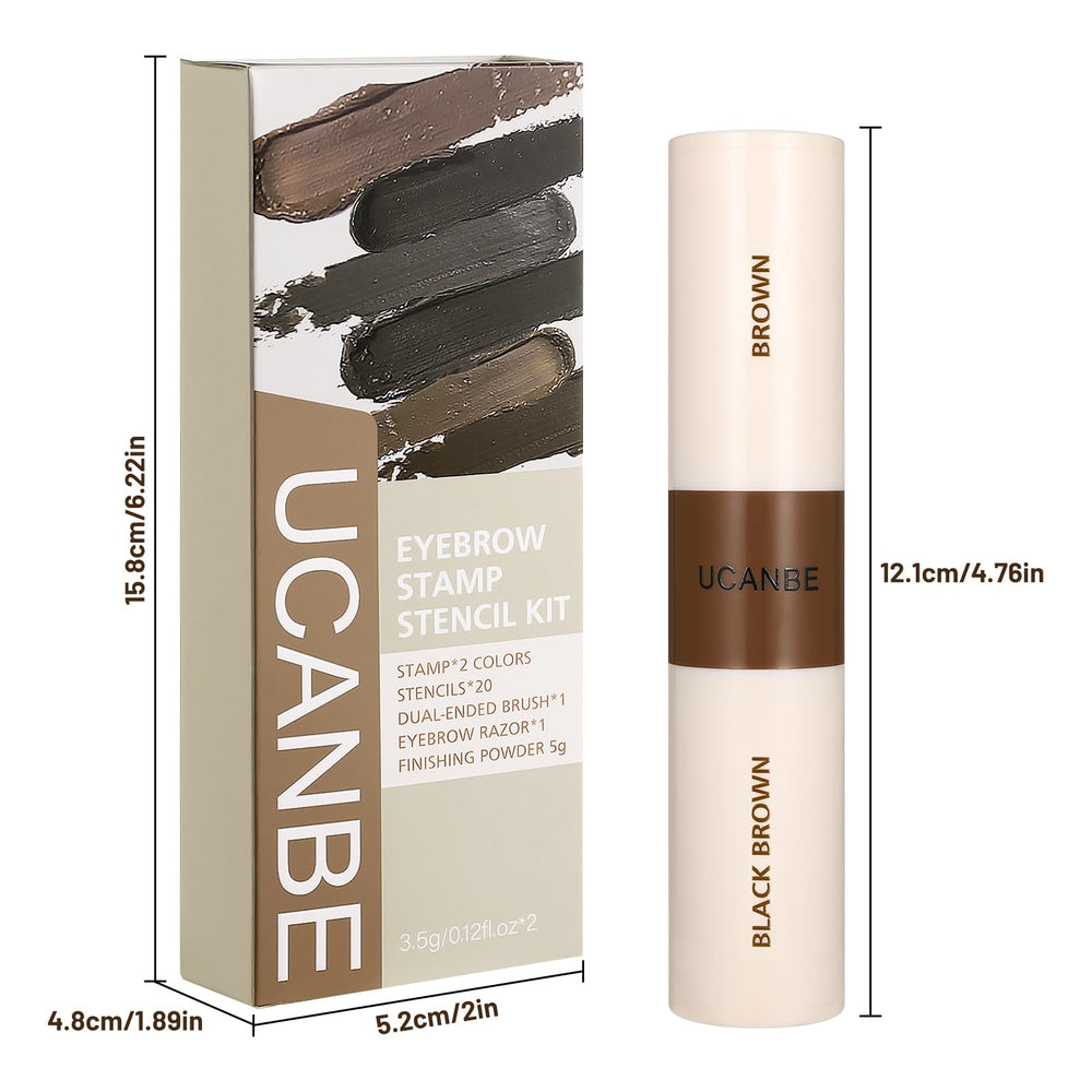 UCANBE stamping kit in use for fast brow shaping.