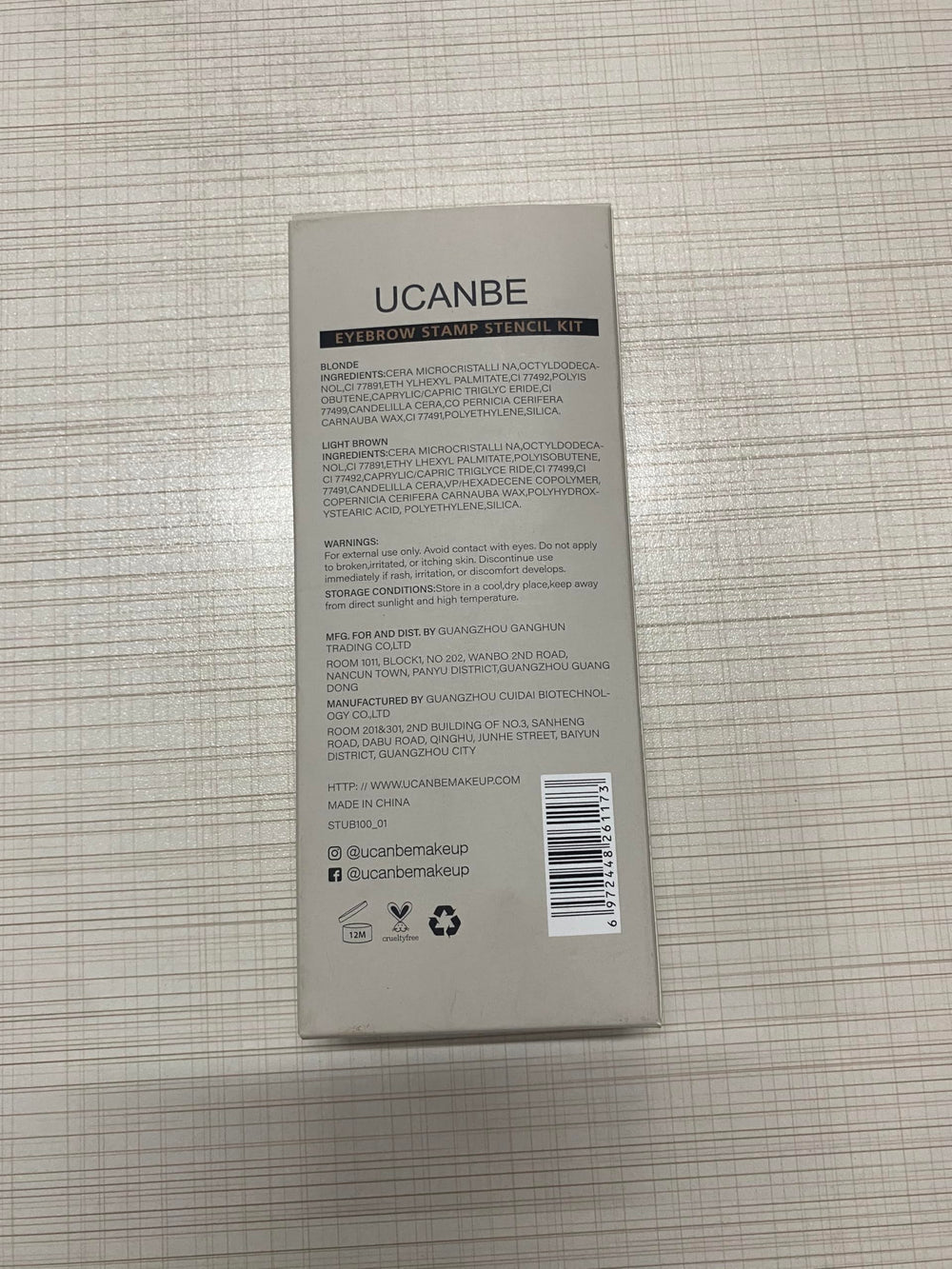 UCANBE travel-friendly eyebrow kit for on-the-go brow touch-ups.