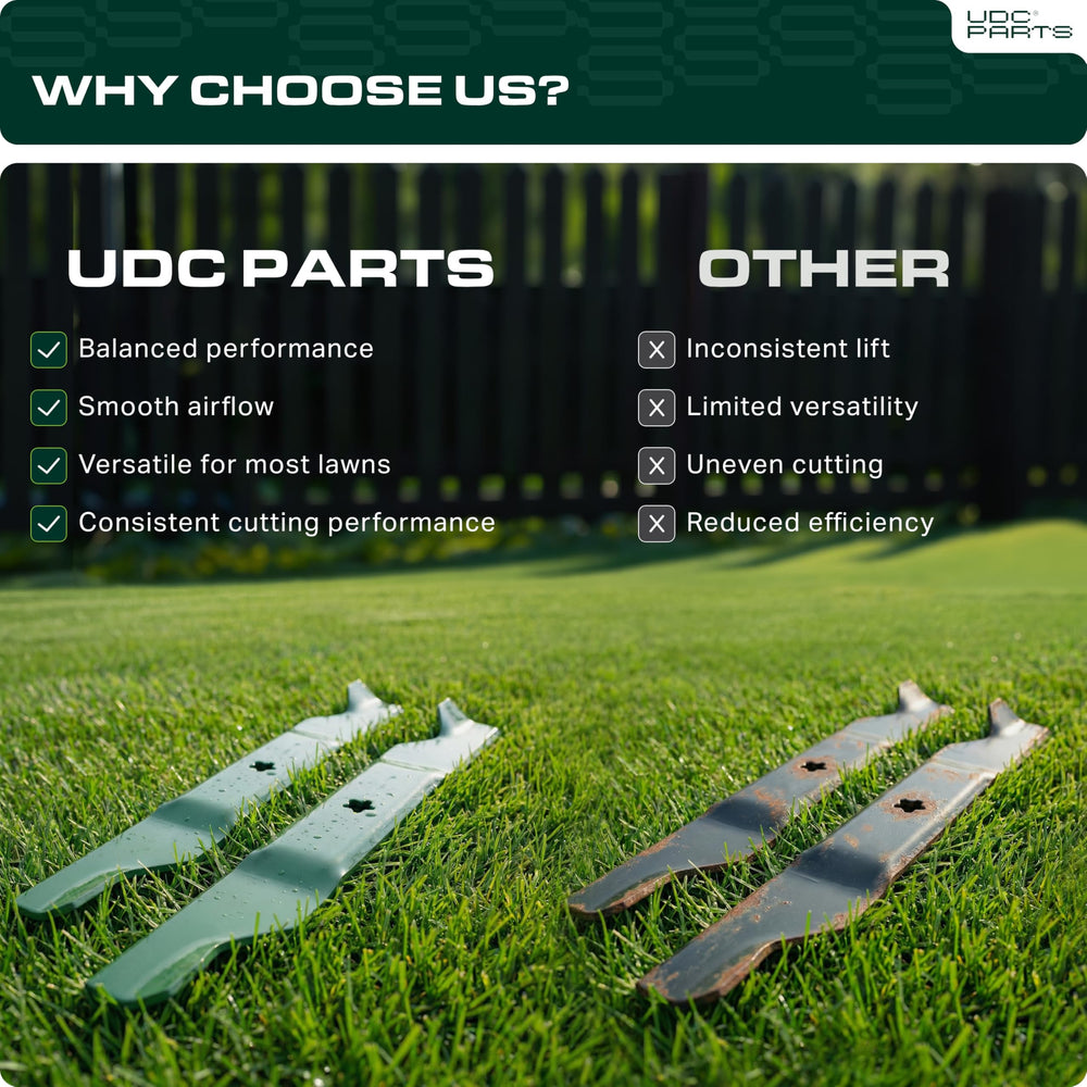 UDC Parts 532405380 dimensions label confirms 46 inch deck compatibility