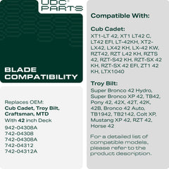 UDC Parts 942-04308 enables precise dimensions for 42-inch decks